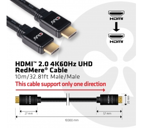 CLUB 3D HDMI 2.0 4K60Hz RedMere cable 10