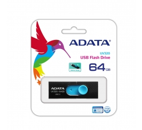 ADATA | USB Flash Drive | UV320 | 64 GB | USB Type-A | Black/Blue