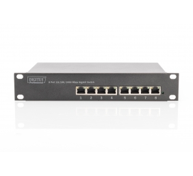Digitus | 8-port Gigabit Ethernet Switch | DN-80114 | Unmanaged | Rackmountable | Power supply type Internal