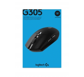 Logitech G305 Lightspeed Belaidė žaidimų pelė, RF Wireless + Bluetooth, 12000 DPI, Juoda