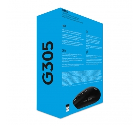 Logitech G305 Lightspeed Belaidė žaidimų pelė, RF Wireless + Bluetooth, 12000 DPI, Juoda