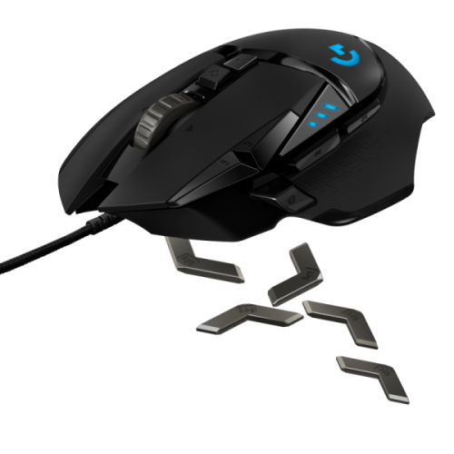 Logitech G502 HERO Laidinė žaidimų pelė, USB Type-A, Optical, 25600 DPI, Juoda