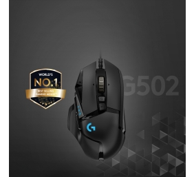 Logitech G502 HERO Laidinė žaidimų pelė, USB Type-A, Optical, 25600 DPI, Juoda