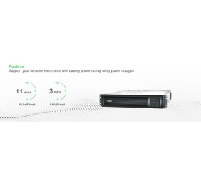 Schneider Electric Smart-UPS, Rackmount 2U, SmartConnect port + SmartSlot, AVR, LCD | SMT3000RMI2UC | 3000 VA | 2700 W