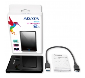 External Hard Drive | HV620S | 2000 GB | 2.5 " | USB 3.1 | Black | Connecting via USB 2.0 requires plugging in to two USB ports for sufficient power delivery. A USB Y-cable will be needed.