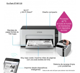 Epson EcoTank M1120 | Mono | Inkjet | Standard | Wi-Fi | Maximum ISO A-series paper size A4 | Grey