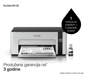 Epson EcoTank M1120 | Mono | Inkjet | Standard | Wi-Fi | Maximum ISO A-series paper size A4 | Grey