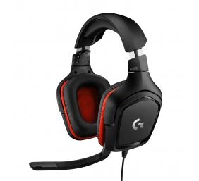 Logitech G332 Laidinės žaidimų ausinės, 3.5 mm jack, Black/Red