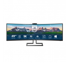 Philips | SuperWide curved LCD display | 499P9H/00 | 48.8 " | VA | Dual QHD | 32:9 | 70 Hz | 5 ms | 5120 x 1440 pixels | 450 cd/m² | Headphone out | HDMI ports quantity 2 | Black