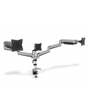 Digitus Desk Mount | Triple Monitor Gas Spring Mount DA-90363 | Adjustable Height, Tilt, Swivel | 15-27 " | Maximum weight (capacity) 3x6 kg | Silver