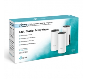 Whole Home Mesh WiFi System | Deco M4 (3-Pack) | 802.11ac | 300+867 Mbit/s | 10/100/1000 Mbit/s | Ethernet LAN (RJ-45) ports 2 | Mesh Support Yes | MU-MiMO Yes | No mobile broadband | Antenna type 2xInternal | No