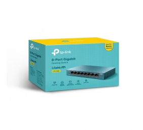 TP-LINK | 8-Port 10/100/1000Mbps Desktop Network Switch | LS108G | Unmanaged | Desktop | Power supply type External