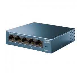 TP-Link LS105G 5-Port 10/100/1000Mbps Desktop Tinklo šakotuvas, Steel housing, Mėlyna