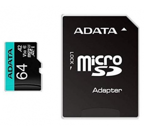 ADATA | Premier Pro UHS-I U3 V30S | 64 GB | MicroSDXC | Flash memory class 10 | Adapter