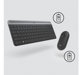 Logitech MK470 Slim Combo Belaidė klaviatūra + pelė, US, Graphite