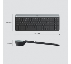 Logitech MK470 Slim Combo Belaidė klaviatūra + pelė, US, Graphite