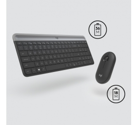 Logitech MK470 Slim Combo Belaidė klaviatūra + pelė, US, Graphite