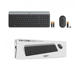 Logitech MK470 Slim Combo Belaidė klaviatūra + pelė, US, Graphite