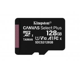 Kingston | Canvas Select Plus | UHS-I | 128 GB | MicroSDXC | Flash memory class 10 | SD Adapter