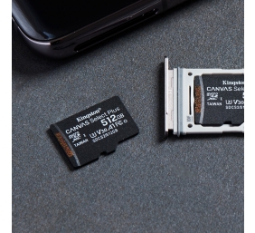 Kingston | Canvas Select Plus | 512 GB | Micro SD | Flash memory class 10 | SD adapter