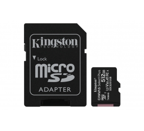 Kingston | Canvas Select Plus | 512 GB | Micro SD | Flash memory class 10 | SD adapter