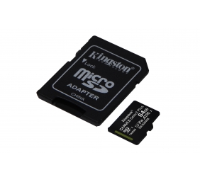 Atminties kortelė Kingston 64 GB MicroSDXC Canvas Select Plus, A1, Class 10, UHS-I, + Adapteris