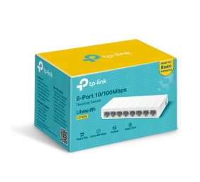 TP-LINK | 8-Port 10/100Mbps Desktop Network Switch | LS1008 | Unmanaged | Desktop | Power supply type External