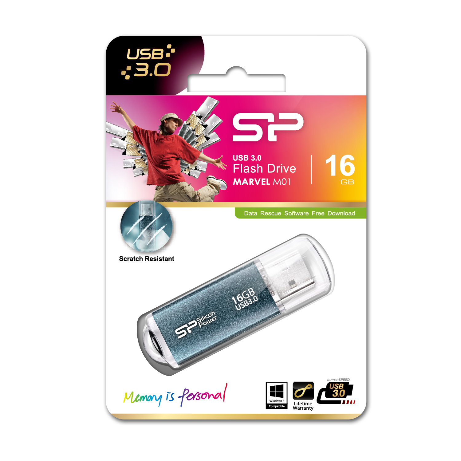 Silicon Power | Marvel M01 | 16 GB | USB 3.0 | Blue