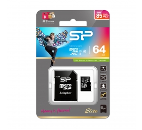 Silicon Power | Elite UHS-I | 64 GB | MicroSDXC | Flash memory class 10 | SD adapter