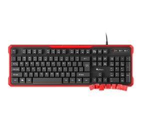 GENESIS RHOD 110 Gaming Keyboard, US Layout, Wired, Red | Genesis | RHOD 110 | Gaming keyboard | Wired | US | 1.7 m | Red, Black