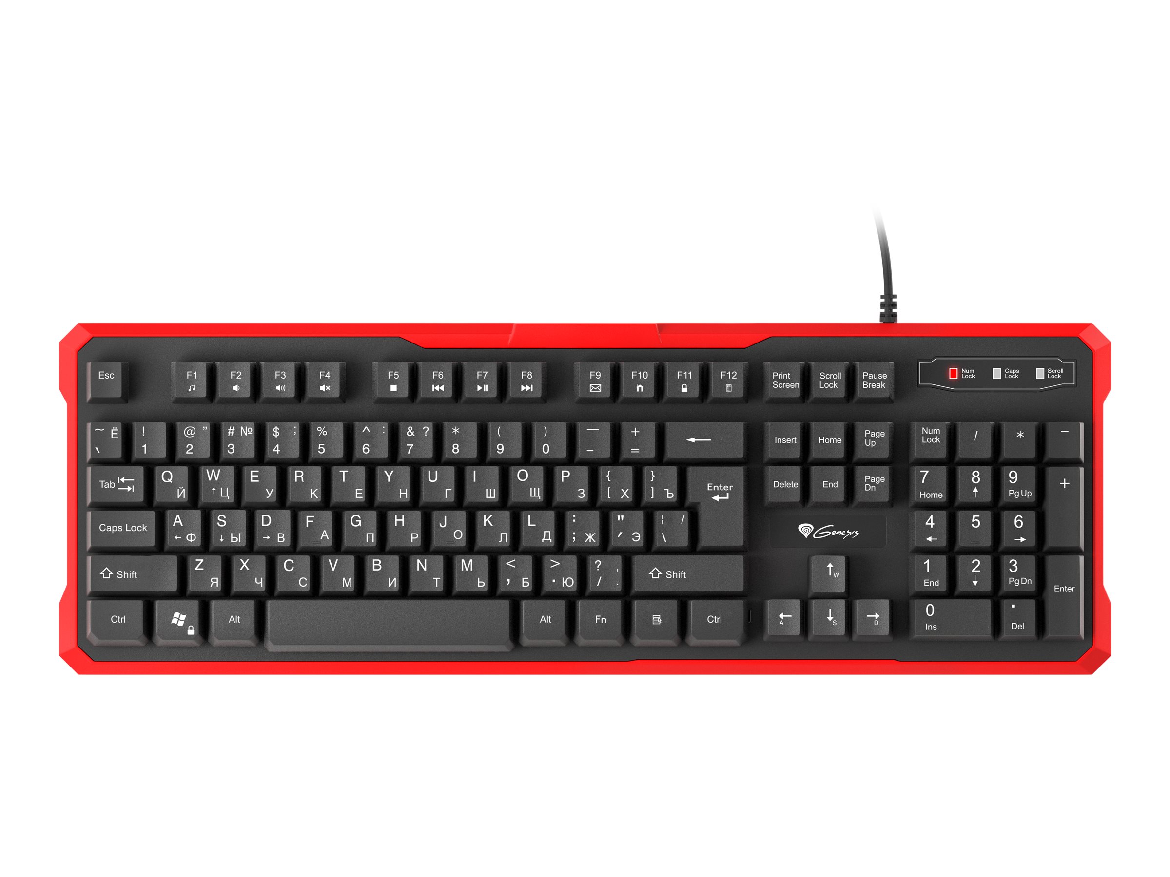 Genesis | Silicone Keyboard | RHOD 110 | Standard | Wired | RU | Black/Red