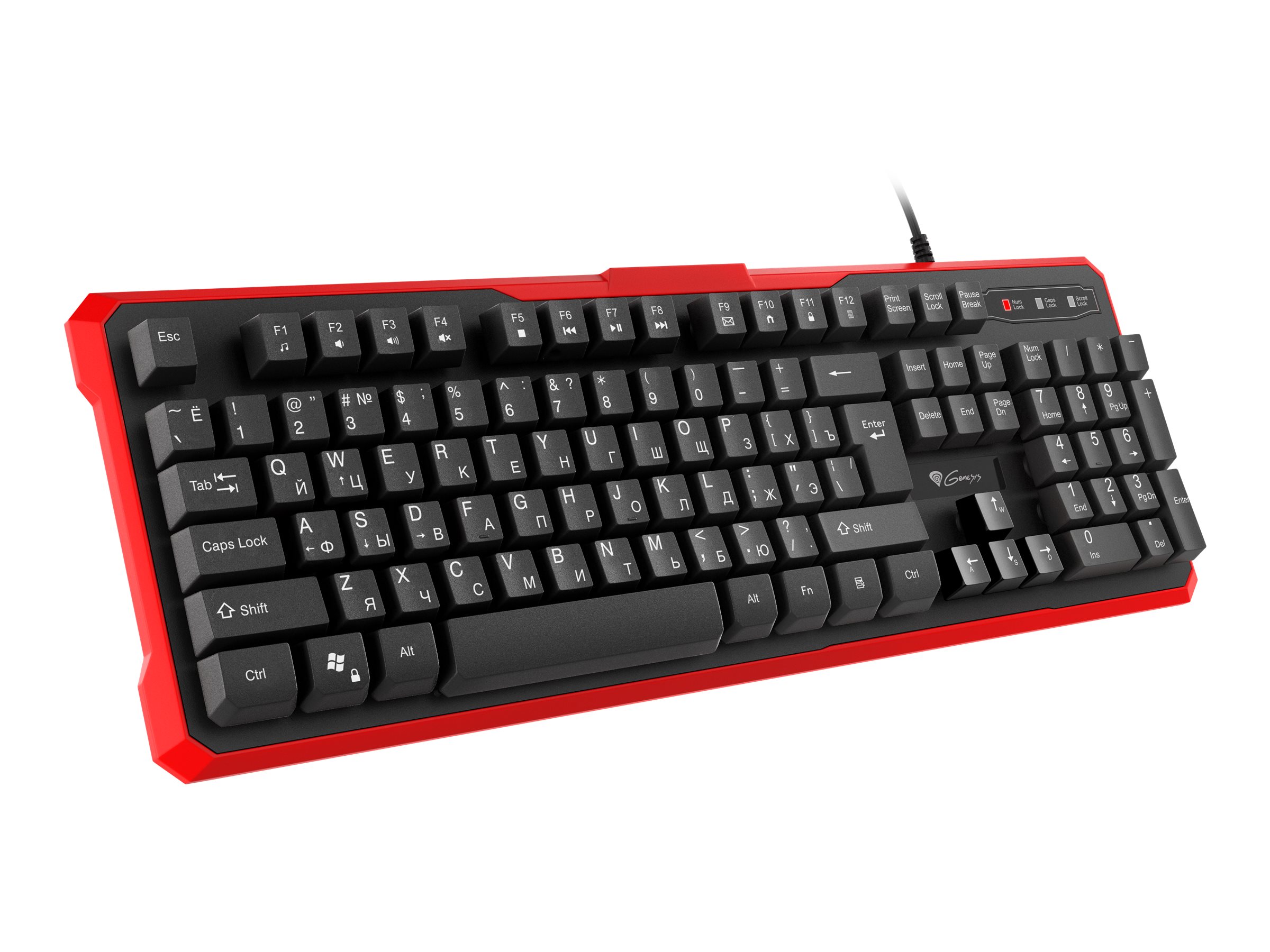 Genesis | Silicone Keyboard | RHOD 110 | Standard | Wired | RU | Black/Red