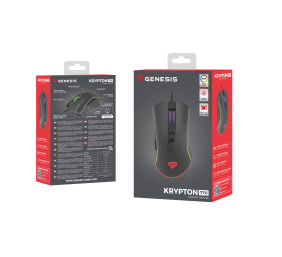 GENESIS Krypton 770 Gaming Mouse, 12000DPI, Wired, Black | Genesis | Gaming Mouse | Krypton 770 | Wired | Pixart PMW3360 | Yes