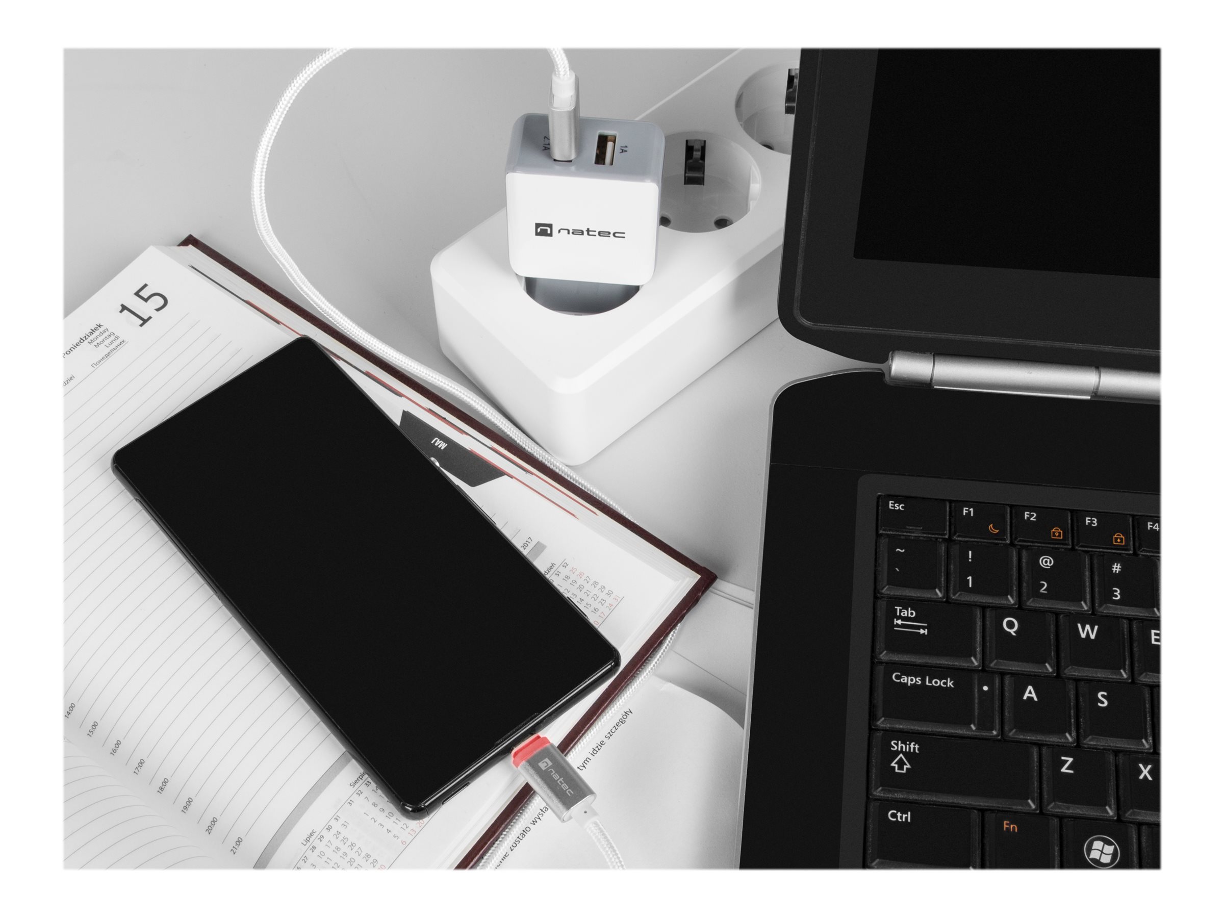 Natec Prati, USB Micro to Type A Cable 1m, LED, Silver | Natec | Micro USB to USB Type-A | Prati | Micro USB | USB Type-A