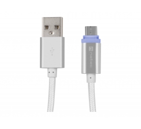 Natec Prati, USB Micro to Type A Cable 1m, LED, Silver | Natec | Prati | Micro USB | USB Type-A
