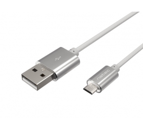 Natec Prati, USB Micro to Type A Cable 1m, Nylon, Silver | Natec | Micro USB to USB Type-A | Prati | Micro USB | USB Type-A