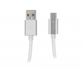 Natec Prati, USB Micro to Type A Cable 1m, Nylon, Silver | Natec | Micro USB to USB Type-A | Prati | Micro USB | USB Type-A