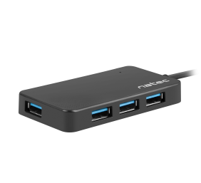 Natec USB 3.0 HUB, Silkworm, 4-Port, Black | Natec | 4 Port Hub With USB 3.0 | Silkworm NHU-1343 | Black | USB Type-C | 0.15 m