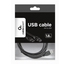 Gembird USB 2.0 kabelis USB Type A (male) į USB Type B (male), 1.8 m, Juoda