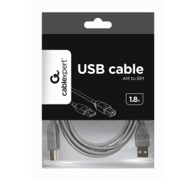 Gembird USB 2.0 kabelis USB Type A (male) į USB Type B (male), 1.8 m, Pilka