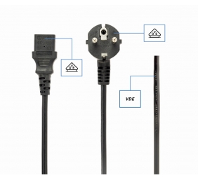Cablexpert | PC-186-VDE-3M Power cord (C13), VDE approved, 3 m | Black