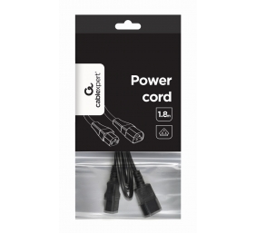 Cablexpert | PC-189-VDE power extension cable 1.8 meter | Black C14 coupler | C14 coupler