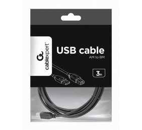 Gembird USB 2.0 kabelis USB Type A (male) į USB Type B (male), 3 m