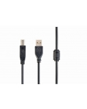 USB 2.0 A-plug B-plug 3 m (10 ft) cable with ferrite core | Cablexpert