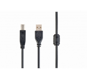 USB 2.0 A-plug B-plug 3 m (10 ft) cable with ferrite core | Cablexpert