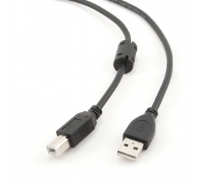 USB 2.0 A-plug B-plug 3 m (10 ft) cable with ferrite core | Cablexpert