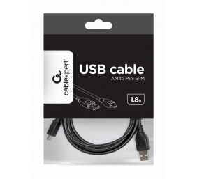 Cablexpert | CCP-USB2-AM5P-6 USB 2.0 A-plug MINI 5PM 6ft cable