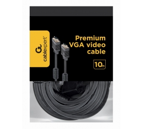 Gembird CC-PPVGA-10M-B Premium VGA HD15M/HD15M dual-shielded w/2*ferrite core 10M | Cablexpert