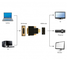 Cablexpert | HDMI - DVI, M/F | Black | HDMI | DVI