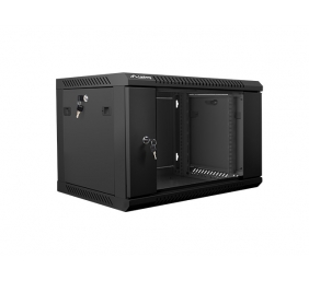 Lanberg | Rack cabinet 19" wall-mount 6U/600x450 (flat pack) with glass door V2 | WF01-6406-10B | Black
